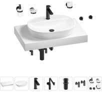 Комплект мебели для ванной комнаты с раковиной Wellsee Genuine Tree 201013812