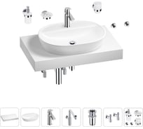 Комплект мебели для ванной комнаты с раковиной Wellsee Genuine Tree 201013811