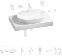 Комплект мебели для ванной комнаты с раковиной Wellsee Genuine Tree 201013820