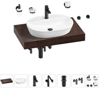 Комплект мебели для ванной комнаты с раковиной Wellsee Genuine Tree 201013807