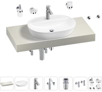 Комплект мебели для ванной комнаты с раковиной Wellsee Genuine Tree 201013831