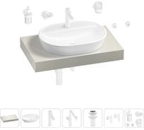 Комплект мебели для ванной комнаты с раковиной Wellsee Genuine Tree 201013780