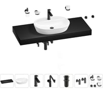 Комплект мебели для ванной комнаты с раковиной Wellsee Genuine Tree 201013942