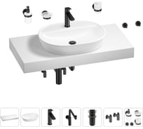 Комплект мебели для ванной комнаты с раковиной Wellsee Genuine Tree 201013872