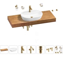 Комплект мебели для ванной комнаты с раковиной Wellsee Genuine Tree 201013913