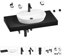 Комплект мебели для ванной комнаты с раковиной Wellsee Genuine Tree 201013887