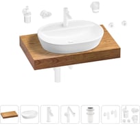 Комплект мебели для ванной комнаты с раковиной Wellsee Genuine Tree 201013800