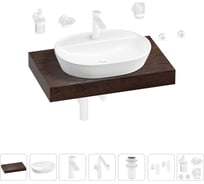 Комплект мебели для ванной комнаты с раковиной Wellsee Genuine Tree 201013805