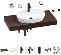 Комплект мебели для ванной комнаты с раковиной Wellsee Genuine Tree 201013867
