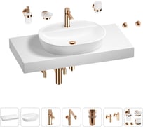 Комплект мебели для ванной комнаты с раковиной Wellsee Genuine Tree 201013879