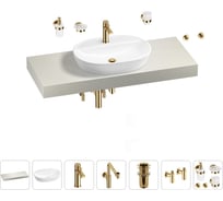 Комплект мебели для ванной комнаты с раковиной Wellsee Genuine Tree 201013898