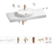 Комплект мебели для ванной комнаты с раковиной Wellsee Genuine Tree 201013939