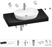 Комплект мебели для ванной комнаты с раковиной Wellsee Genuine Tree 201013886