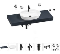 Комплект мебели для ванной комнаты с раковиной Wellsee Genuine Tree 201013907