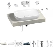 Комплект мебели для ванной комнаты с раковиной Wellsee Genuine Tree 201014021