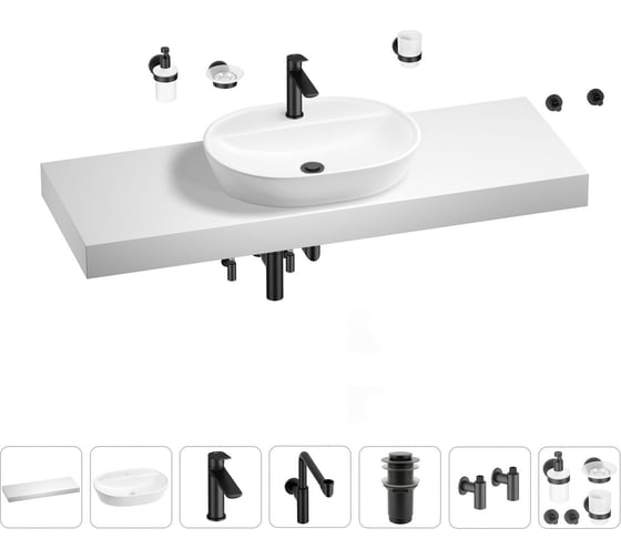 Комплект мебели для ванной комнаты с раковиной Wellsee Genuine Tree 201013992 1