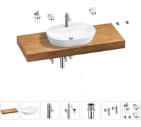 Комплект мебели для ванной комнаты с раковиной Wellsee Genuine Tree 201013916