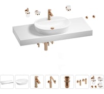 Комплект мебели для ванной комнаты с раковиной Wellsee Genuine Tree 201013934