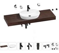 Комплект мебели для ванной комнаты с раковиной Wellsee Genuine Tree 201013982