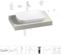 Комплект мебели для ванной комнаты с раковиной Wellsee Genuine Tree 201014015