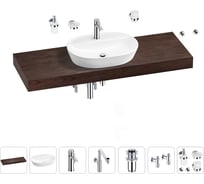Комплект мебели для ванной комнаты с раковиной Wellsee Genuine Tree 201013986