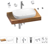 Комплект мебели для ванной комнаты с раковиной Wellsee Genuine Tree 201014051