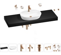 Комплект мебели для ванной комнаты с раковиной Wellsee Genuine Tree 201014004