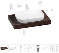 Комплект мебели для ванной комнаты с раковиной Wellsee Genuine Tree 201014080