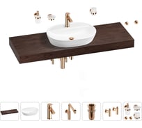 Комплект мебели для ванной комнаты с раковиной Wellsee Genuine Tree 201013984