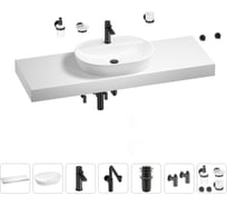 Комплект мебели для ванной комнаты с раковиной Wellsee Genuine Tree 201013997