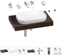 Комплект мебели для ванной комнаты с раковиной Wellsee Genuine Tree 201014086