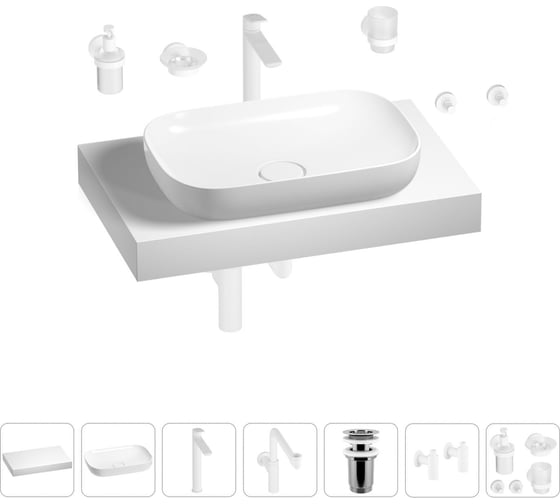 Комплект мебели для ванной комнаты с раковиной Wellsee Genuine Tree 201014095 1