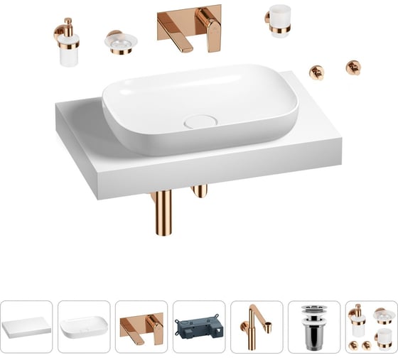 Комплект мебели для ванной комнаты с раковиной Wellsee Genuine Tree 201014104 1