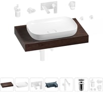 Комплект мебели для ванной комнаты с раковиной Wellsee Genuine Tree 201014085