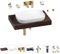 Комплект мебели для ванной комнаты с раковиной Wellsee Genuine Tree 201014083