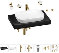 Комплект мебели для ванной комнаты с раковиной Wellsee Genuine Tree 201014118