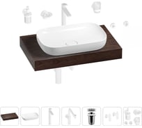 Комплект мебели для ванной комнаты с раковиной Wellsee Genuine Tree 201014075