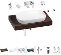 Комплект мебели для ванной комнаты с раковиной Wellsee Genuine Tree 201014081