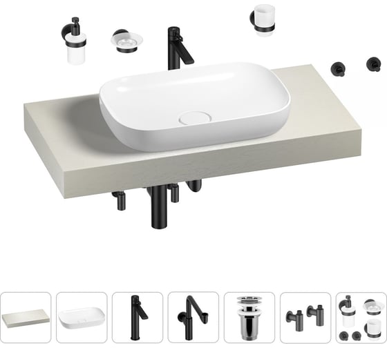 Комплект мебели для ванной комнаты с раковиной Wellsee Genuine Tree 201014137 1