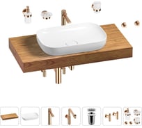Комплект мебели для ванной комнаты с раковиной Wellsee Genuine Tree 201014179