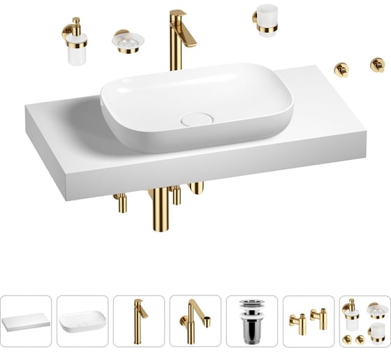 Комплект мебели для ванной комнаты с раковиной Wellsee Genuine Tree 201014213 1