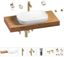 Комплект мебели для ванной комнаты с раковиной Wellsee Genuine Tree 201014173