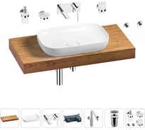 Комплект мебели для ванной комнаты с раковиной Wellsee Genuine Tree 201014186