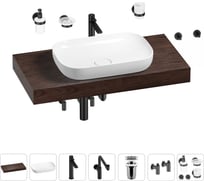 Комплект мебели для ванной комнаты с раковиной Wellsee Genuine Tree 201014197