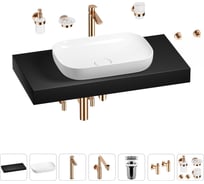 Комплект мебели для ванной комнаты с раковиной Wellsee Genuine Tree 201014234