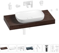 Комплект мебели для ванной комнаты с раковиной Wellsee Genuine Tree 201014205