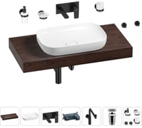 Комплект мебели для ванной комнаты с раковиной Wellsee Genuine Tree 201014202
