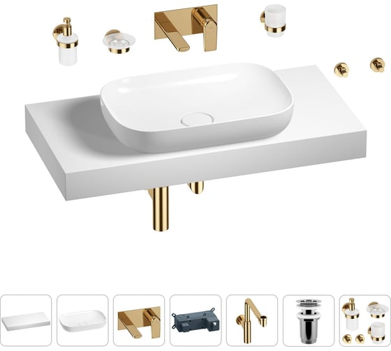 Комплект мебели для ванной комнаты с раковиной Wellsee Genuine Tree 201014223 1