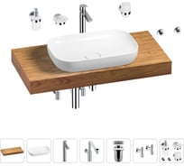 Комплект мебели для ванной комнаты с раковиной Wellsee Genuine Tree 201014171