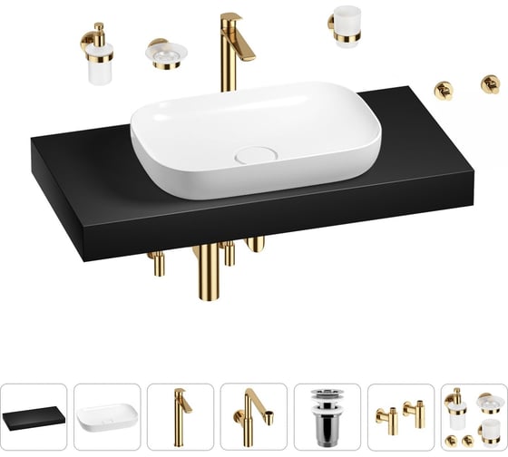 Комплект мебели для ванной комнаты с раковиной Wellsee Genuine Tree 201014233 1